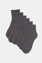 Load image into Gallery viewer, طقم جوارب سادة باللون الرمادي الداكن للرجال (3 أزواج)