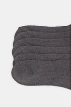 Load image into Gallery viewer, طقم جوارب سادة باللون الرمادي الداكن للرجال (3 أزواج)