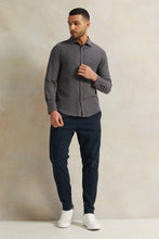 Load image into Gallery viewer, قميص رجالي من الفلانيل بنقشة مربعات فحمية اللون