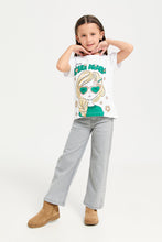 Load image into Gallery viewer, جينز رمادي للبنات مع طباعة جانبية