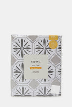 Load image into Gallery viewer, ملاءة مسطحة بنقشة هندسية زهرية باللون الأزرق المخضر (مقاس واحد)