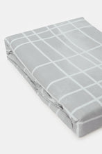 Load image into Gallery viewer, ملاءة مسطحة منقوشة باللون الرمادي (مقاس كينج)