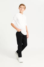 Load image into Gallery viewer, قميص كورتا أبيض بياقة ماندرين للأولاد الكبار