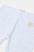 Load image into Gallery viewer, بنطال ضيق مطرز بالورود رمادي اللون للبنات الرضع