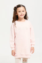 Load image into Gallery viewer, فستان وردي مزخرف للبنات مع جوارب (قطعتان)