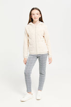 Load image into Gallery viewer, بنطال ضيق منقوش باللونين الأبيض والأسود للفتيات الكبيرات