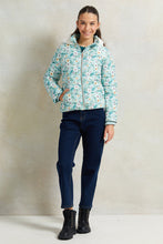 Load image into Gallery viewer, سترة مبطنة بغطاء رأس باللون الأزرق للفتيات الكبيرات