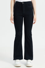 Load image into Gallery viewer, بنطلون جينز أسود واسع للفتيات الكبيرات