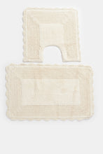 Load image into Gallery viewer, سجادة حمام كريمية كروشيه (قطعتين)