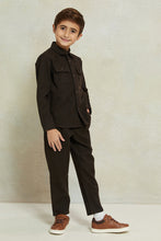 Load image into Gallery viewer, قميص بني منسق للأولاد