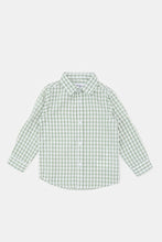 Load image into Gallery viewer, قميص منقوش باللون الأخضر للأولاد الصغار