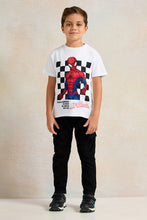 Load image into Gallery viewer, بنطلون رياضي من قماش الدنيم المحبوك باللون الأسود للأولاد