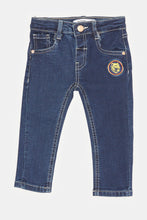 Load image into Gallery viewer, بنطال جينز أزرق داكن بخمسة جيوب للأولاد الرضع