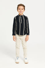 Load image into Gallery viewer, قميص مخطط باللون الأسود للأولاد