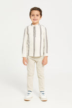 Load image into Gallery viewer, قميص مخطط باللون البيج للأولاد