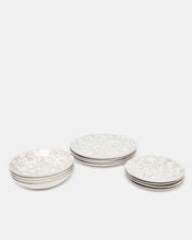 Load image into Gallery viewer, طقم عشاء رمادي بنمط هندسي (12 قطعة)
