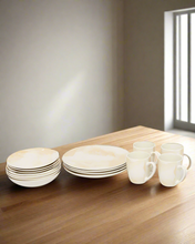 Load image into Gallery viewer, طقم عشاء مطبوع عليه رخام كريمي (16 قطعة)
