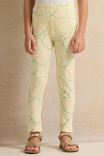 Load image into Gallery viewer, بنطال ضيق مضلع بطبعة قلب أصفر للبنات