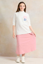 Load image into Gallery viewer, تي شيرت أبيض مطبوع بأكمام طويلة لكبار السن