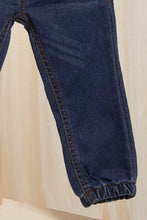 Load image into Gallery viewer, بنطلون جينز أزرق داكن محبوك للأولاد الصغار