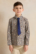 Load image into Gallery viewer, قميص مطبوع عليه زهور متعدد الألوان للأولاد مع ربطة عنق