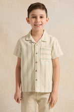 Load image into Gallery viewer, قميص مخطط باللون البيج للأولاد الصغار