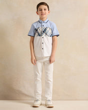 Load image into Gallery viewer, قميص أكسفورد أزرق وأبيض للأولاد