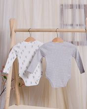 Load image into Gallery viewer, طقم بيجامات سادة ومطبوع باللون الرمادي للأطفال (عبوة من قطعتين)
