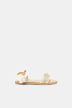 Load image into Gallery viewer, صندل كريمي مزين للبنات