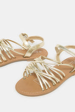 Load image into Gallery viewer, صندل بحزام ذهبي للفتيات الكبيرات