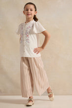 Load image into Gallery viewer, بنطلون ذهبي واسع الساق للبنات