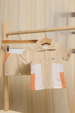 Load image into Gallery viewer, طقم قص وخياطة للأولاد الرضع باللون البيج (قطعتان)