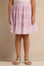 Load image into Gallery viewer, تنورة دوبي شبكية لامعة أرجوانية للبنات