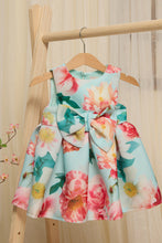 Load image into Gallery viewer, فستان سكوبا زهري أزرق للبنات الرضع