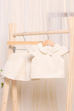 Load image into Gallery viewer, طقم جاكار عاجيّ وذهبيّ للبنات الرضع (قطعتان)