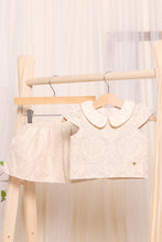 Load image into Gallery viewer, طقم جاكار وردي وذهبي للبنات الرضع (قطعتان)