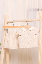 Load image into Gallery viewer, طقم جاكار وردي وذهبي للبنات الرضع (قطعتان)