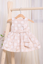 Load image into Gallery viewer, فستان بولكا ذهبي للبنات الرضع مع فيونكة جانبية