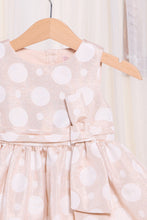Load image into Gallery viewer, فستان بولكا ذهبي للبنات الرضع مع فيونكة جانبية