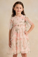 Load image into Gallery viewer, فستان مطبوع باللون الوردي للبنات الصغار