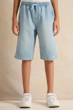 Load image into Gallery viewer, شورت جينز أزرق سهل الارتداء للأولاد الكبار