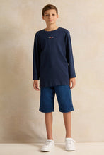 Load image into Gallery viewer, شورت جينز أزرق سهل الارتداء للأولاد الكبار