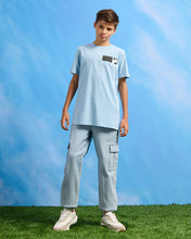 Load image into Gallery viewer, بنطلون رياضي أزرق سهل الارتداء للأولاد الكبار