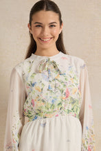 Load image into Gallery viewer, فستان أبيض بطبعة زهور للفتيات الكبيرات