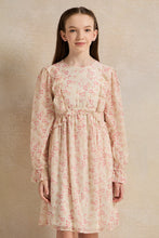 Load image into Gallery viewer, فستان شيفون لوركس زهري وردي للفتيات الكبيرات