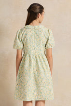 Load image into Gallery viewer, فستان دوبي بياقة بيتر بان متعدد الألوان مطبوع للفتيات الكبيرات