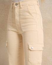Load image into Gallery viewer, بنطلون جينز واسع باللون البيج للبنات الكبار