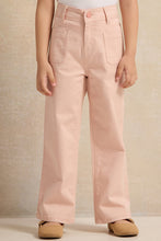 Load image into Gallery viewer, بنطلون جينز بقصة مستقيمة باللون الوردي للبنات الصغار