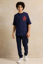 Load image into Gallery viewer, تي شيرت كبير الحجم مطبوع عليه شعار فريق المحاربين البحري للأولاد الكبار