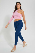 Load image into Gallery viewer, جيغينز بخصر مطاطي باللون الأزرق